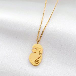 FACE GOLD NECKLACE