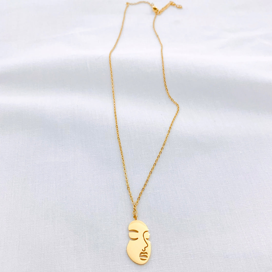 FACE GOLD NECKLACE